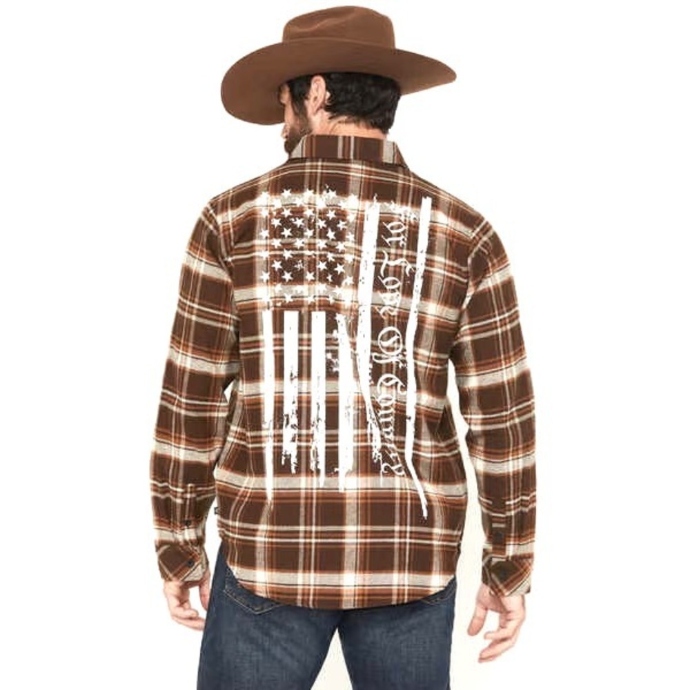 Howitzer For Love & Country Flannel Shirt Men's XL Brown Plaid Grunt Western NEW